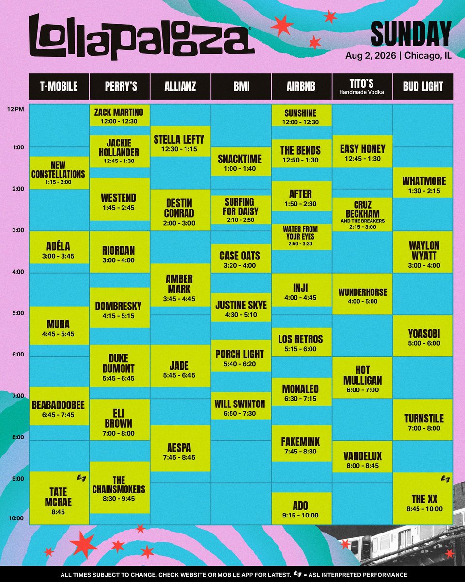 arrowyuu's tweet photo. 『Lollapalooza | Grant Park, Chicago | July 30 – Aug 2, 2026』
現地時間： 8/2(日)19:45 - 20:45
日本時間： 8/3(月) 9:45 - 10:45
aespaのDisney+生配信楽しみ💙🌙⭐️🦋 https://t.co/wanW1tI1Ot