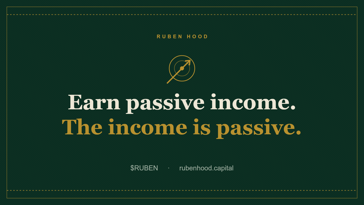 TheRubenhood's tweet photo. Build passive income with $RUBEN. The income is extremely passive. It does almost nothing at all. https://t.co/HSZGPwznNx