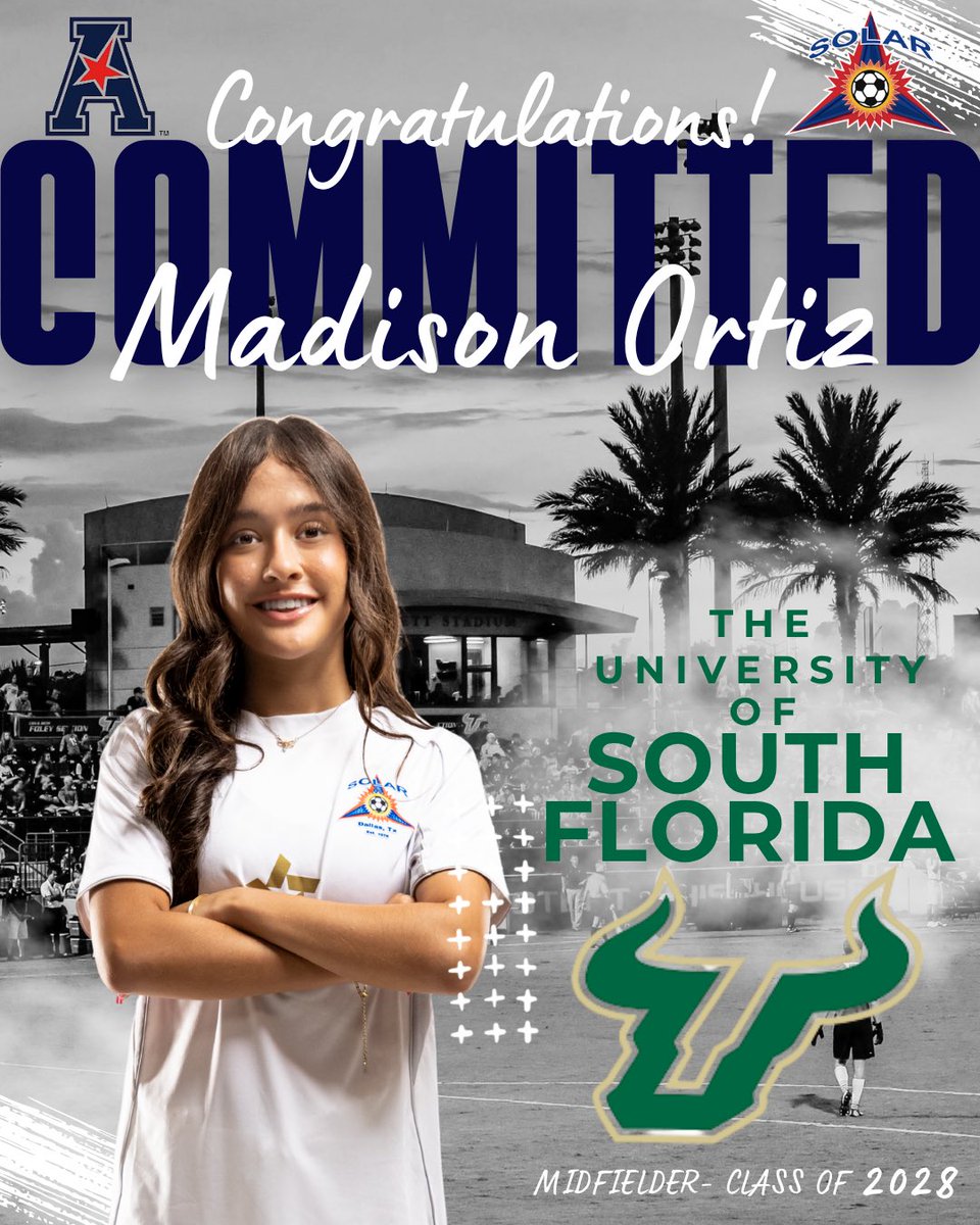 Solar10ECNL's tweet photo. 💥COMMITMENT ALERT💥
Congratulations @MaddieOrtiz_12 on your commitment to play D1 soccer @USFWSOC 

They got a good one. We know you’ll do great things in Tampa.

@ImYouthSoccer @TheSoccerWire @SolarSoccerClub @TopDrawerSoccer @PrepSoccer 
#gobulls
#solar10ecnl https://t.co/GrlFJH3aGj