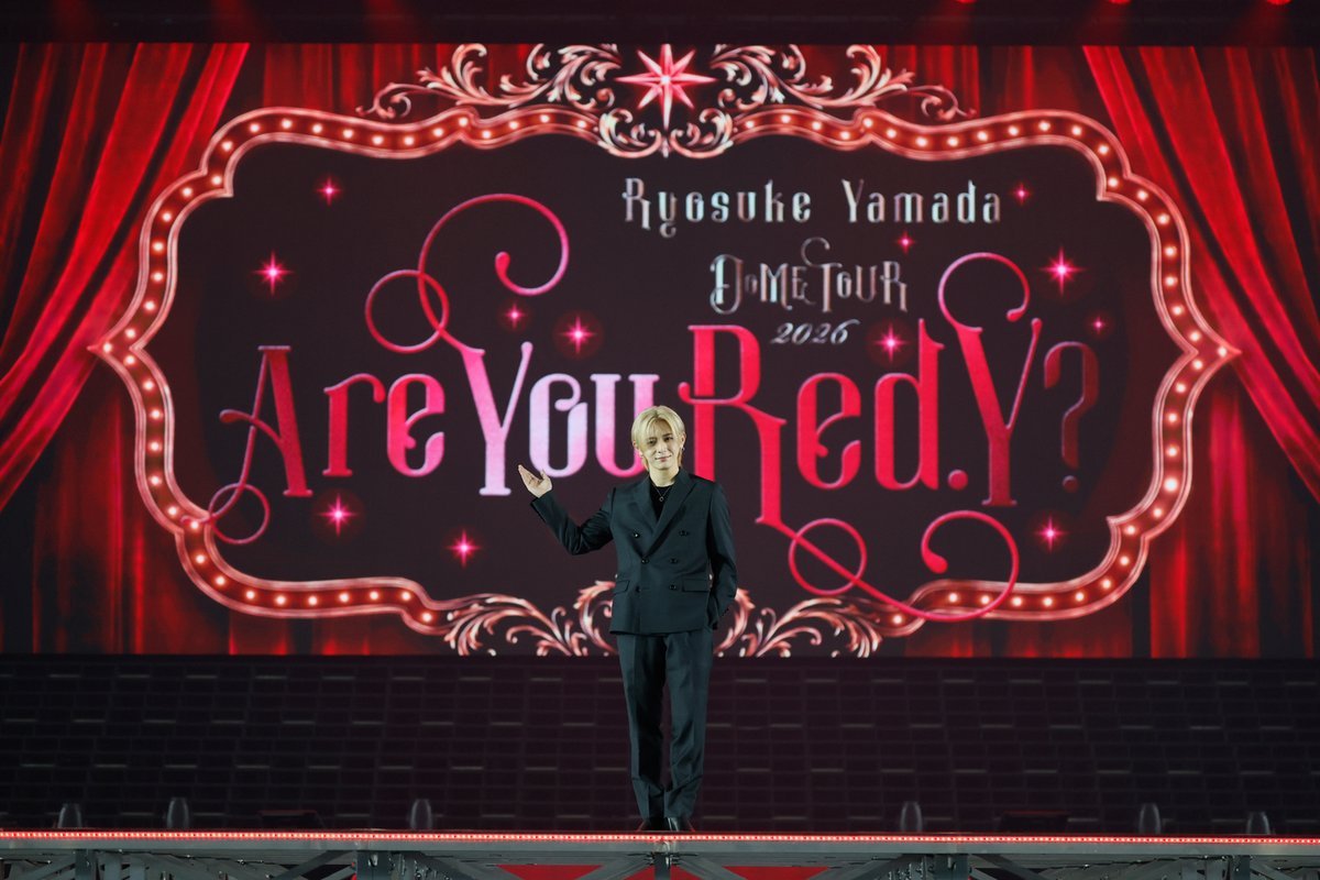 modelpress's tweet photo. 山田涼介「Ryosuke Yamada DOME TOUR 2026 Are You Red.Y?」囲み取材全文前編🚩

ムービングステージで異例登場✨️
ノリノリで提案承諾も「恥ずかしかった…」
https://t.co/VDAYtC4wbg

▫️京セラドームでは「急に涙する」瞬間も
▫️前回に続き演出を担当 ゲネプロは2回

#AreYouRedY https://t.co/jsSgxc3gyR