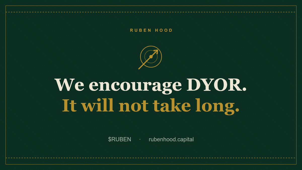 TheRubenhood's tweet photo. We believe in an informed community. Do your own research on $RUBEN before you buy. It will not take long. https://t.co/G64fhd9th3