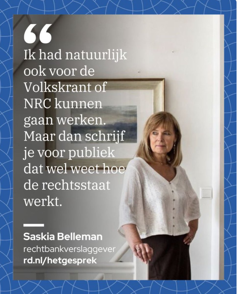 paulcliteur's tweet photo. Saskia Belleman (voormalig journalist bij De Telegraaf) zegt: “Ik had natuurlijk ook wel voor De Volkskrant of NRC kunnen gaan werken. Maar dan schrijf je natuurlijk voor publiek dat wel weet hoe de rechtsstaat werkt”.

Zou dat zo zijn, mw. Belleman? Heeft u ook niet een beetje het gevoel dat het nu juist die elite is die de afgelopen tijd behoorlijk door het ijs is gezakt? Denk bijvoorbeeld eens aan de toeslagenaffaire. Denk u niet dat u die Volkskrant en NRC lezertjes op een veel te hoog voetstuk plaatst? Ook een beetje neerbuigend naar uw eigen Telegraaf-publiek trouwens. Alsof die opgevoed moeten worden met Volkskrant en NRC opinies over hoe de wereld in elkaar zit.