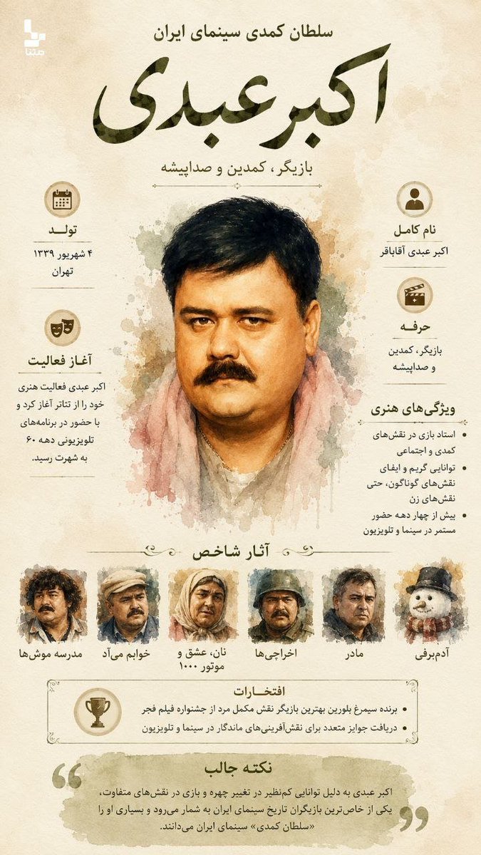 MisZargar's tweet photo. سلطان کمدی ایران 
نقش هایی که ماندگار شدند 
#اکبر_عبدی https://t.co/wQEFOuatsq