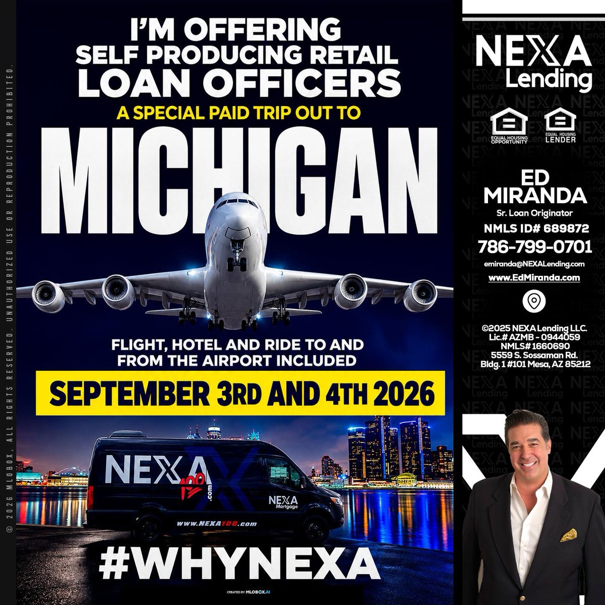 EdYourLender's tweet photo. Exciting opportunity for retail loan officers! Join us for a paid trip to Michigan on Sept 3rd & 4th, complete with flight, hotel, and transportation. Donโt miss out! โ๏ธ๐๏ธ #WhyNexa #LoanOfficers #Travel #edyourlender
๐ง edyourbroker@gmail.com
๐ 7867990701 https://t.co/IkdhJLTClI