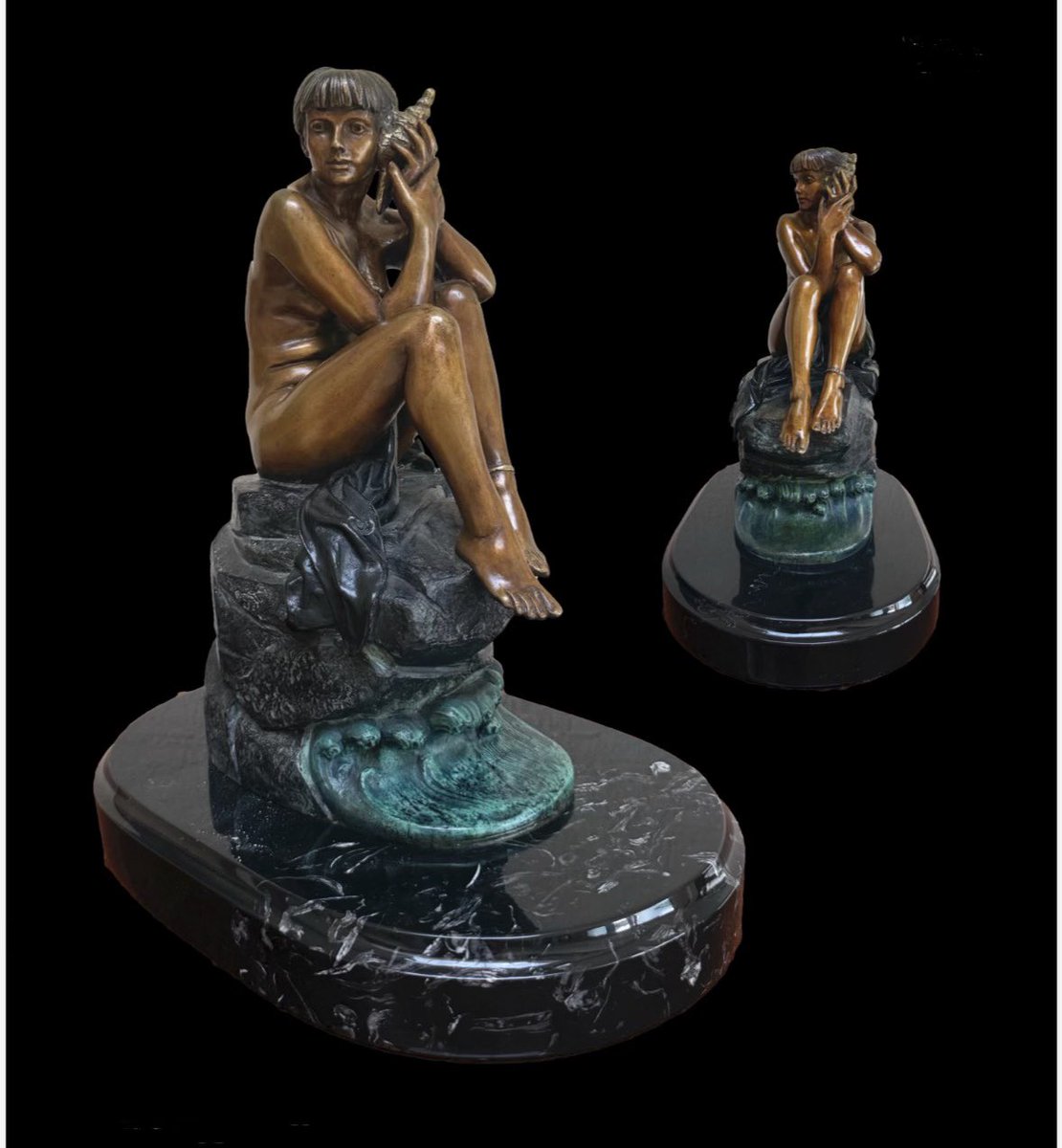 valoremartis's tweet photo. Autor: Carlos Espino 
Título: “Cloe"
Técnica: Bronce a la cera perdida
Base mármol negro 
Edición: 29/60 
Año: 1994 
Medidas: 20x35x37 cm
Precio: $170,000.00 MXN https://t.co/kuKVRqLi0w