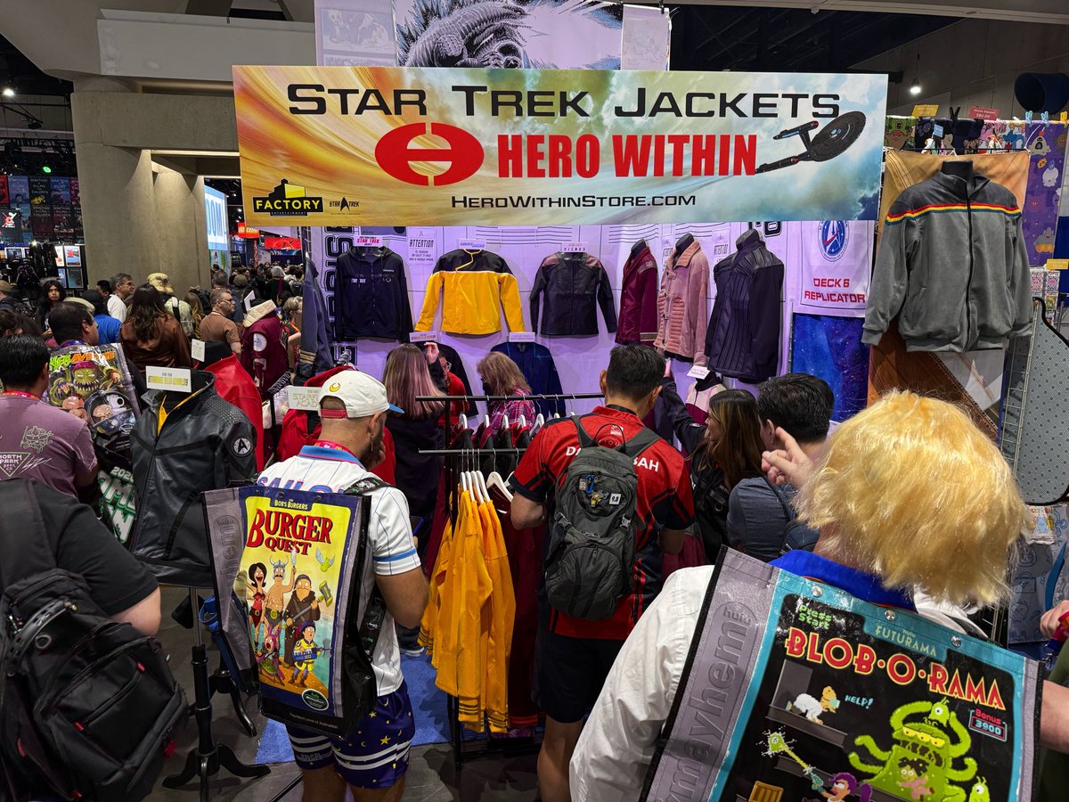 HeroWithinInc's tweet photo. It’s Saturday at San Diego Comic-Con! Beam down to booth 1943 for the latest in Star Trek fashion! #SDCC #StarTrek https://t.co/JgCxppKWo8