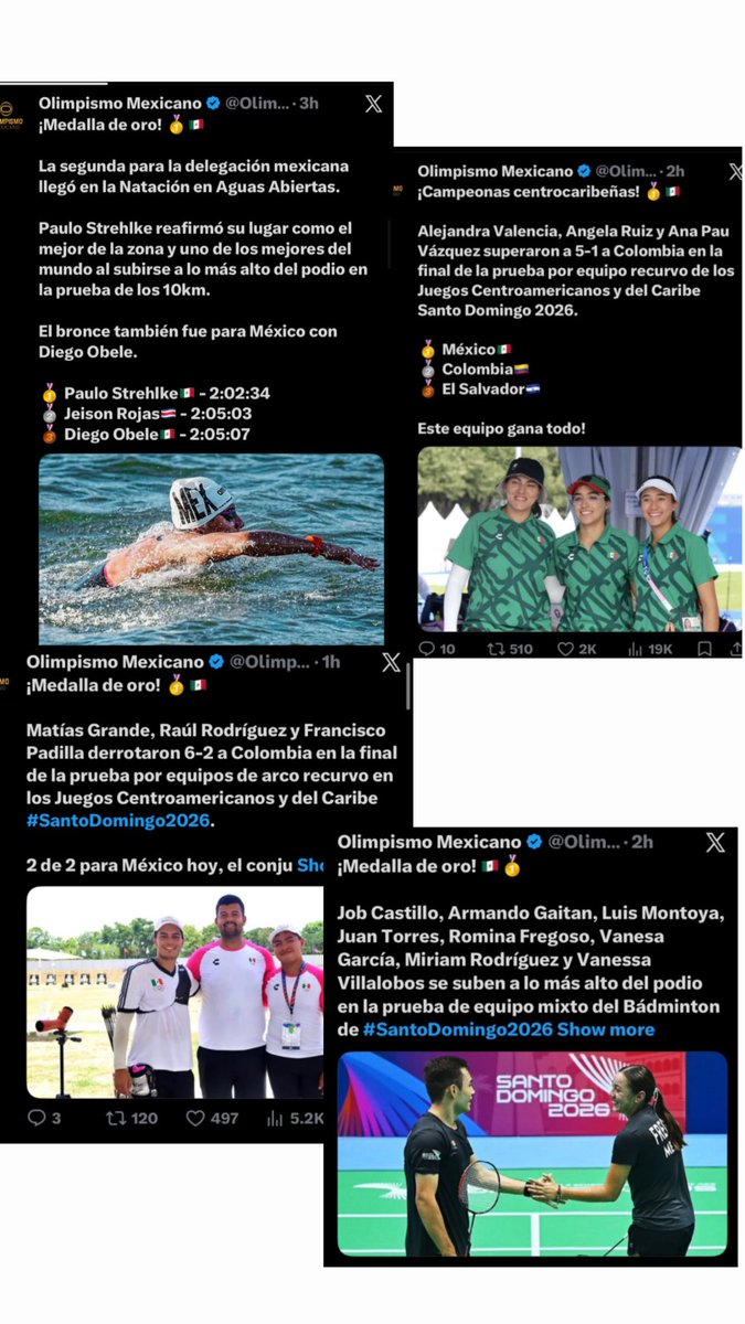 ponyoogirl's tweet photo. México en verdadero modo bestia. Oro tras oro y se siguen sumando más medallas con el transcurso de Juegos Centroamericanos y del Caribe de Santo Domingo 2026 🇩🇴 

tqm México https://t.co/sv6sPI2xk9
