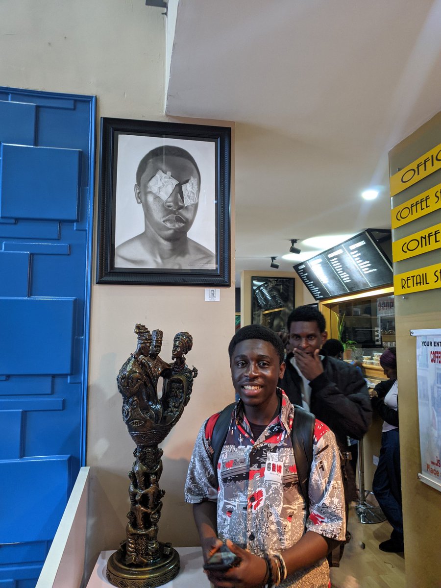 Shadrach_drawz's tweet photo. My exhibition debut and my muse. Painstaking hours invested leading to this debut piece "Concealed". https://t.co/Mbnpr17XR4