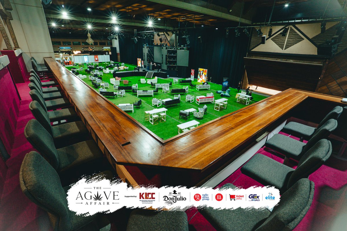 MpashoNews's tweet photo. ICYMI: The Agave Affair, Nairobi's first premium tequila festival, kicks off this evening at @KICC_kenya Ballroom. The venue is set with lush green artificial turf, ready for a night of music, mixology, and Agave Chic vibes. 

#TheAgaveAffair #TheRiskySip  #RadioAfricaEvents https://t.co/Dzid1sINUN