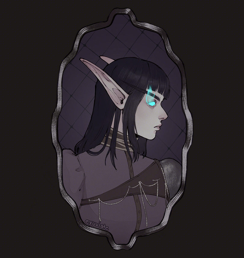 _exuviate's tweet photo. recent portrait for @/dolldaemonium of their GORGEOUS death knight 💃 https://t.co/FnFvDXWLkx