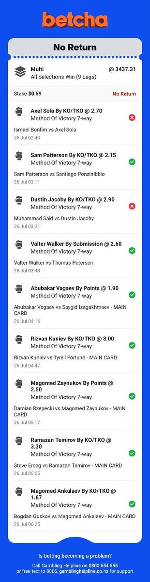 NzPunterSlips's tweet photo. @MattyBetss Jacoby sold me big time would of won nearly $5000 nzd https://t.co/f9lvaw2DzV