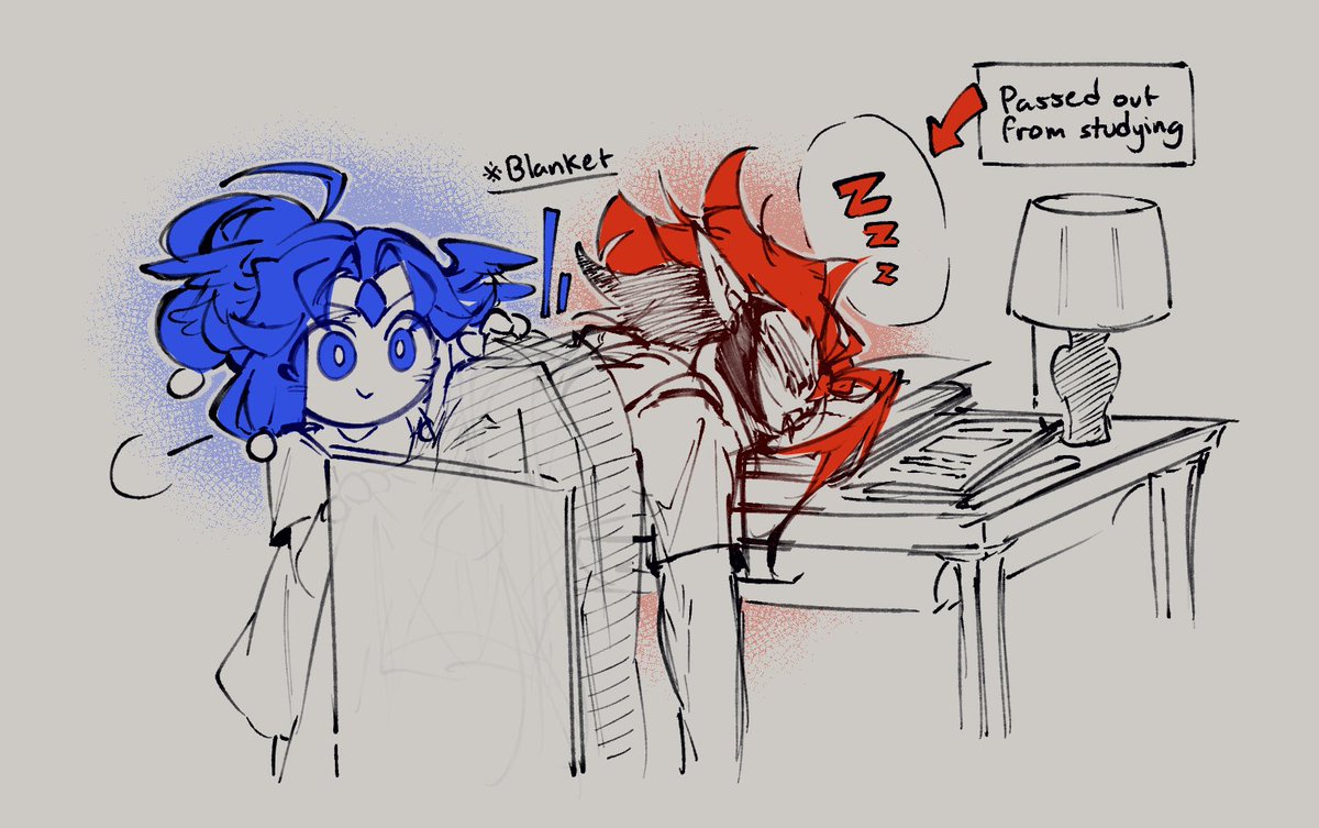 midori_matcha's tweet photo. red and blu birbs (blue slushy n red panna cotta modern/school au huue) https://t.co/BDmSPnlW70