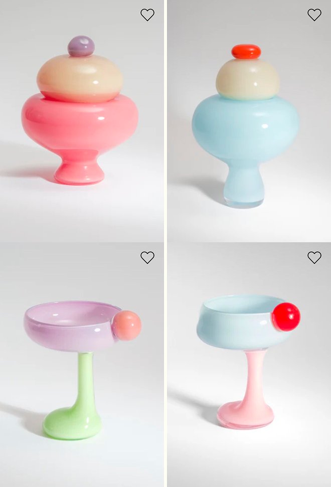 hollycurates's tweet photo. love how sweet, candy-like, bonbon-y Helle Mardahl's glassware and sculptural objects are. pure joyy https://t.co/j9ux74F0hc