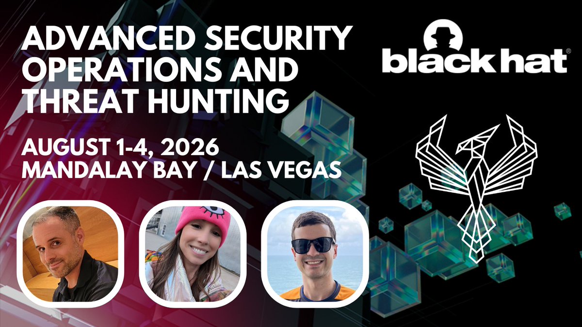 DDI_Training's tweet photo. 1 week til Black Hat! 🤯

Join @eric_capuano, @shortxstack, and @KilobyteTheDust for our 4-day Advanced Security Operations &amp; Threat Hunting course!

There are still some seats available! 

Course details and registration: https://t.co/Euv4Q2e2pI https://t.co/fUhD0O8bGf