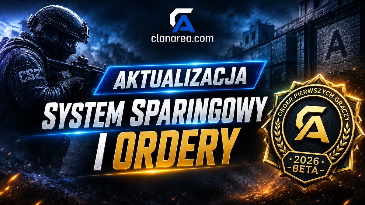 clanareacom's tweet photo. Na platformie pojawiła się kolejna duża aktualizacja.

Nowości, które dodaliśmy:
-System rozgrywek sparingowych dla drużyn.
-System orderów dla użytkowników i klanów.
-Moduł treningów z bazą granatów, dzięki któremu możecie dodawać i uczyć się nowych smoke'ów, flashów oraz innych zagrywek.
-Pierwszy publiczny serwer DM
-Liczne poprawki wizualne, optymalizacje i usprawnienia platformy.

Już 1 sierpnia ruszą zapisy do pierwszego cyklu turniejów CLANAREA. We wrześniu rozegramy 4 turnieje kwalifikacyjne, których zwycięzcy spotkają się podczas wielkiego finału LAN w Katowicach, aby powalczyć o tytuł Mistrza CLANAREA i atrakcyjne nagrody.

https://t.co/s8BlVTPFie