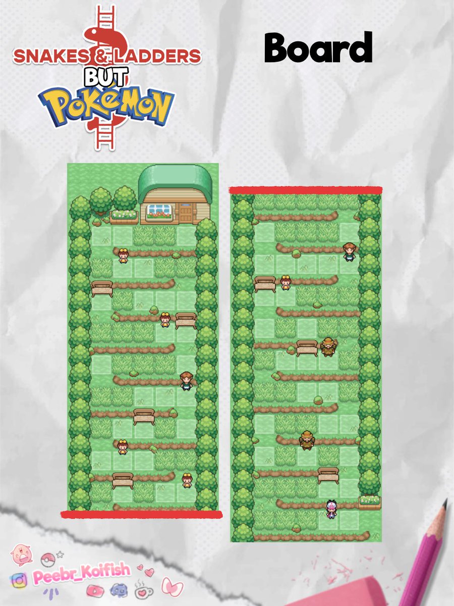 Peebr_Koifish's tweet photo. These are the assets I made for my board game ”Snakes & Ladders But Pokemon”
If you are interested in checking out how it’s played, head on over to my youtube channel! (Link in bio)
#snakesandladders #pokemon #boardgames #digitalart #tabletopsimulator https://t.co/RRY16wHqsG
