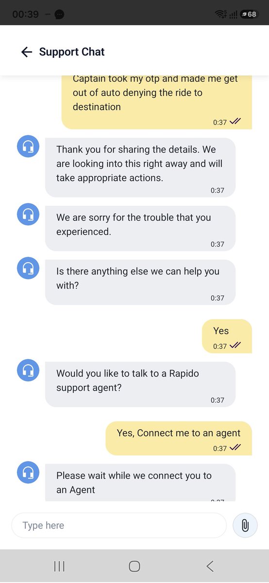 sharadnv's tweet photo. Compounding the danger, @rapidoapp_'s Emergency Safety Number kept disconnecting/looping IVR recordings with NO response. As seen in the chat, no support agent ever joined. Passengers are completely left to fend for themselves at night. @MumbaiPolice @MMVD_RTO @TransportofMAHA https://t.co/44BIpiS07t