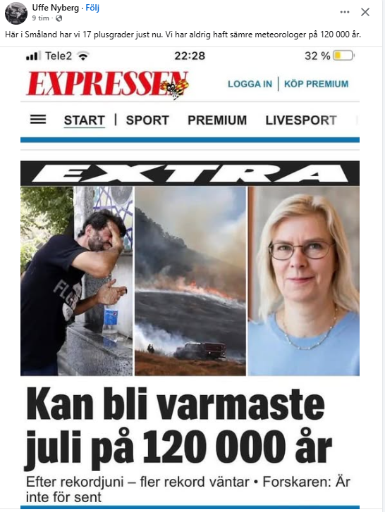 ingenharfrikort's tweet photo. Hittat på FB.
Klimatmaffian har ljugit sen ruta 1.
Ingen vill förlora jobbet.
Varken Meteorologer, Forskare eller allehanda upphittade "experter".
Det är som en sekt. https://t.co/JqJmdjSxeI