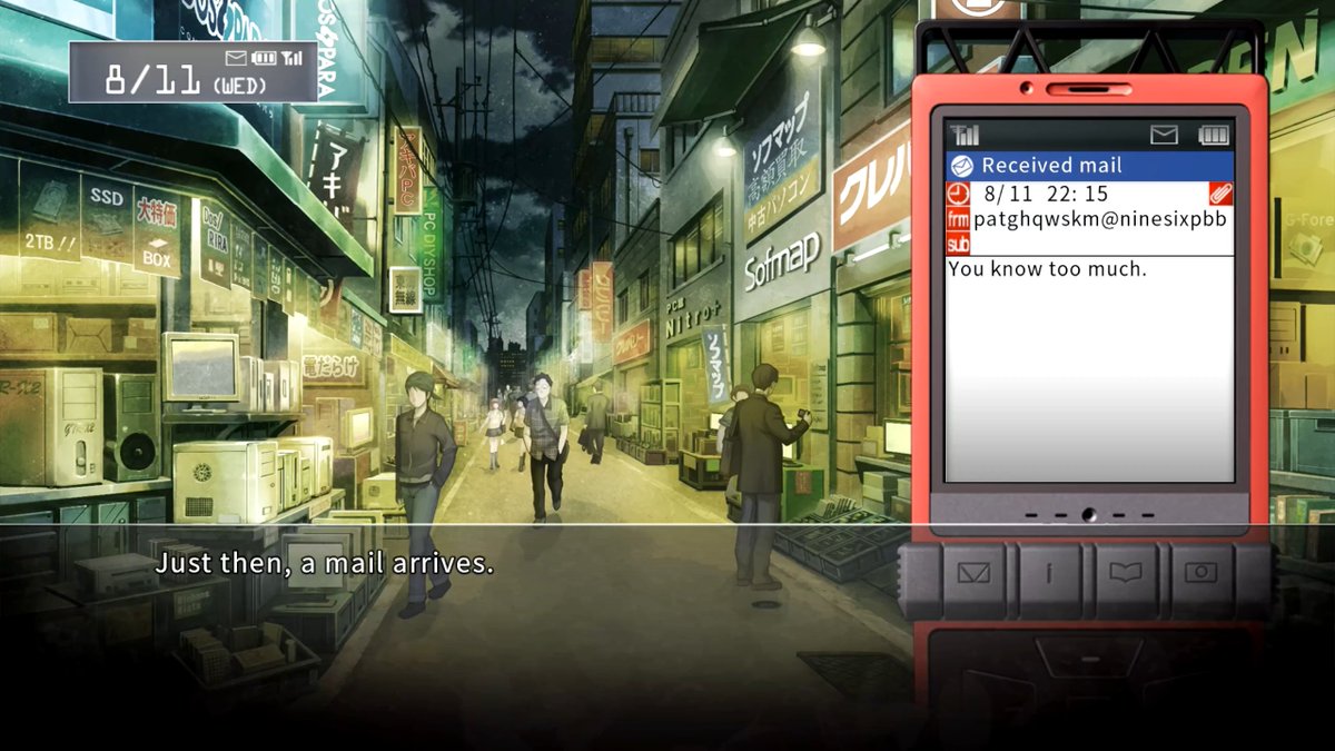 theaugusthail's tweet photo. Steins;Gate tapping into that SciADV horror jump scare with phones again. Don't do this to me😭 https://t.co/20PYumvjMB