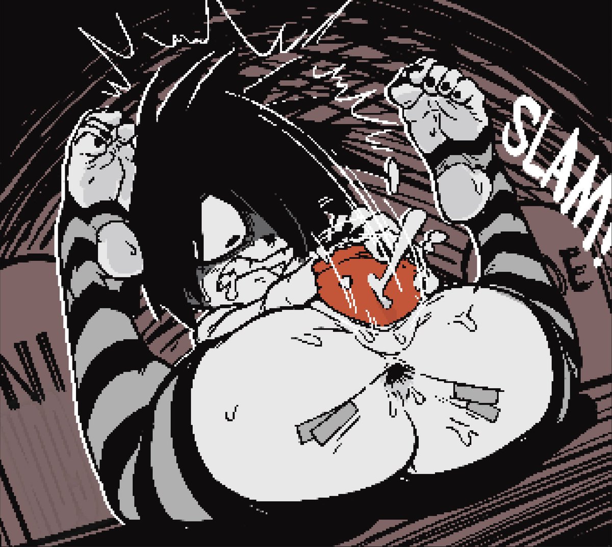 NewDAWN130's tweet photo. Nia and her sister sure are pent up to hell -
That bodily abuse for pleasure 

(Warning: anal prolapse)

Pixel comms https://t.co/eAHs3nugqP