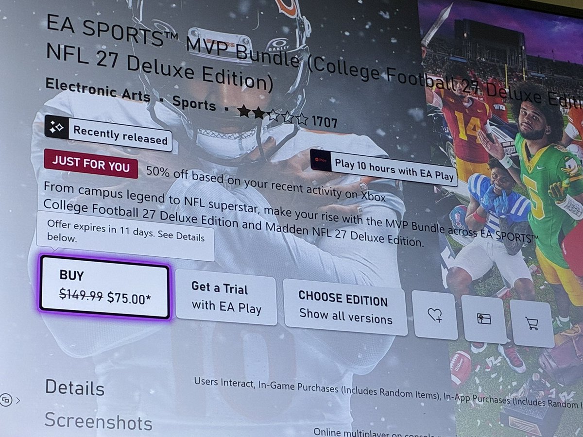 DabsFn_'s tweet photo. Craziest deal i’ve seen on a game that just came out and one that’s not even dropped yet 😂😂 @Zirksee @BengalYouTube @PAPAxC4 @bordeauxyt https://t.co/DzEC71TfGB