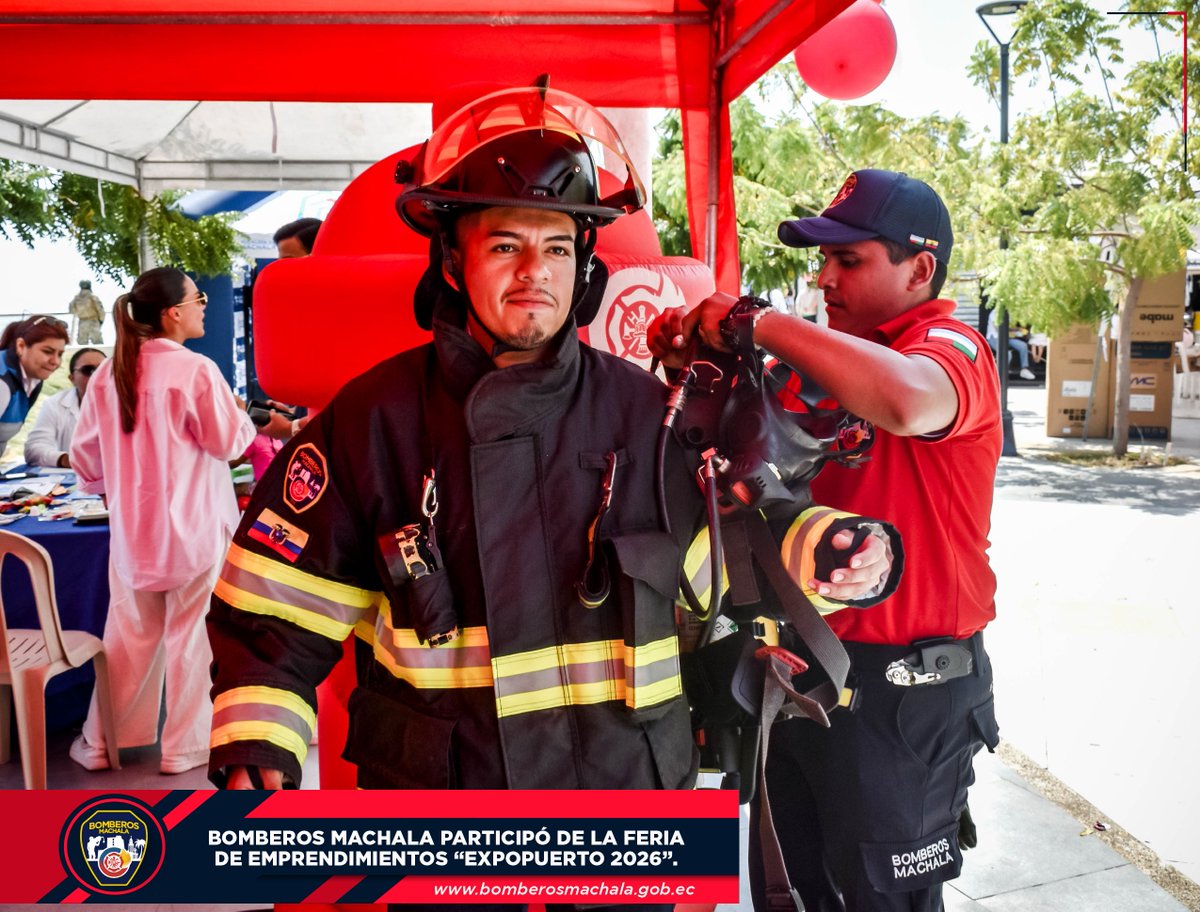 MachalaBomberos's tweet photo. En el marco de las festividades patronales de Puerto Bolívar, se desarrolló con éxito la ExpoPuerto 2026, evento organizado por la Alcaldía de Machala, que reunió a emprendedores e instituciones públicas con el propósito de fortalecer el desarrollo de la parroquia porteña. https://t.co/CEasePEddp