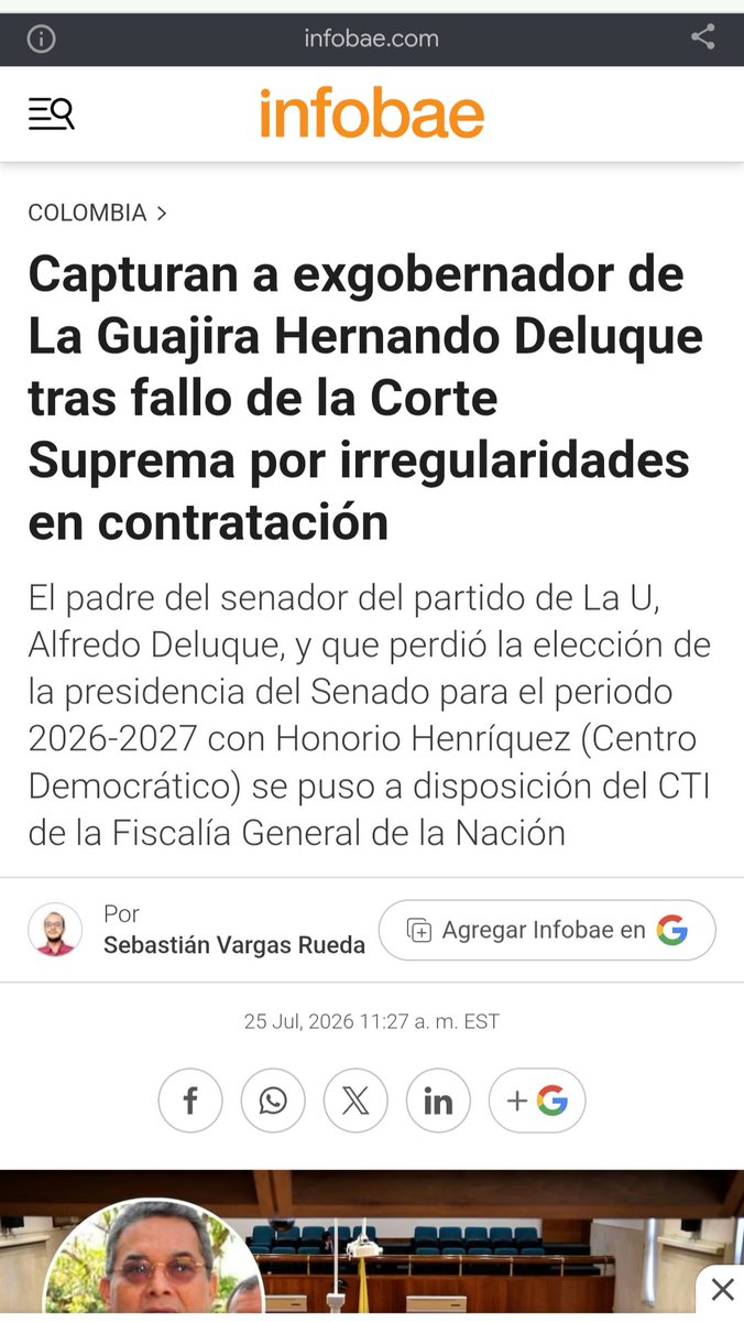 jairbernal's tweet photo. @aquidigolo @AlvaroUribeVel Y aquí que paso con el papá  del senador Deluque https://t.co/LsLtDSLQJs