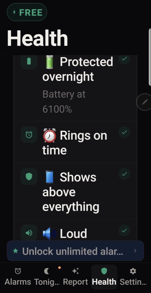 jayantmarwaha's tweet photo. Tired of alarms that fail you?
I’m building WakeGuard as a biosciences student with zero coding experience.
Health Engine so far:
✅ Battery protected overnight
✅ Rings on time
✅ Shows above everything
✅ Loud enough
70% done.
Would you use this? 🔥 YES / NO https://t.co/Rw9q5pBtms