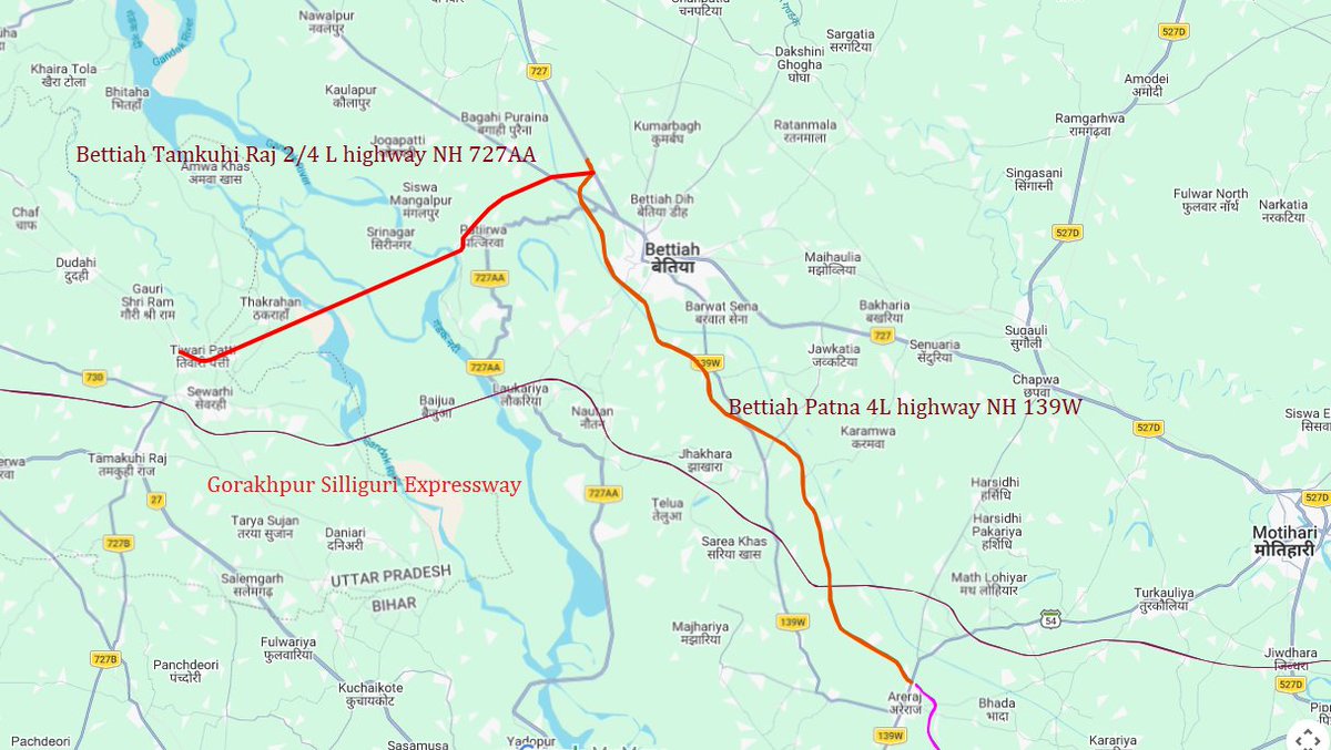 H__Deo's tweet photo. Upcoming highway/expressway in West Champaran district https://t.co/LLcf0TLbYz