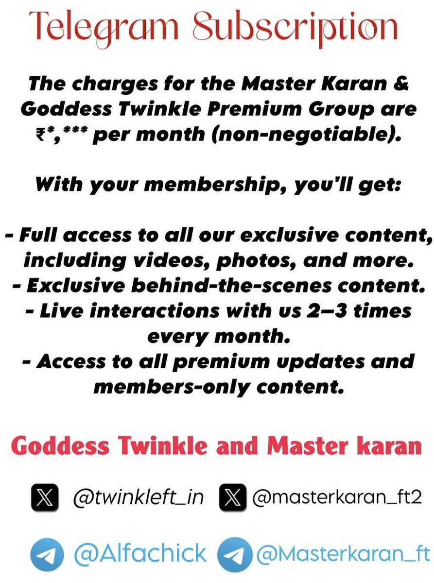 TwinklekaranRt's tweet photo. 𝐓𝐞𝐥𝐞𝐠𝐫𝐚𝐦 𝐒𝐮𝐛𝐬𝐜𝐫𝐢𝐩𝐭𝐢𝐨𝐧 @twinkleft_in @masterkaran_ft2 https://t.co/kd30Qc9h4F