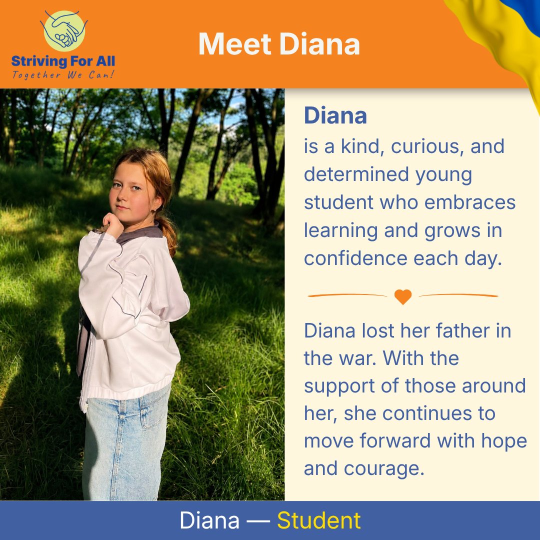 AllStriving's tweet photo. Every child has a story worth telling.

Meet Solomiia, Diana, Alika, and Oleksandr—four inspiring children from Ukraine whose resilience reminds us that hope endures.

Read their stories:

https://t.co/fl5ncTozLz

#StrivingForAll #Ukraine https://t.co/jwD5Ky995o