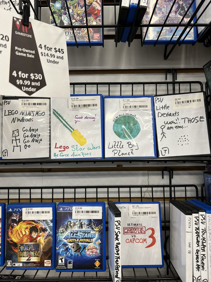 oofiies's tweet photo. I'm at this based local retro game store in my area, and I love when they draw on the games with no cases because you see peak like this https://t.co/U55jhUzxOG