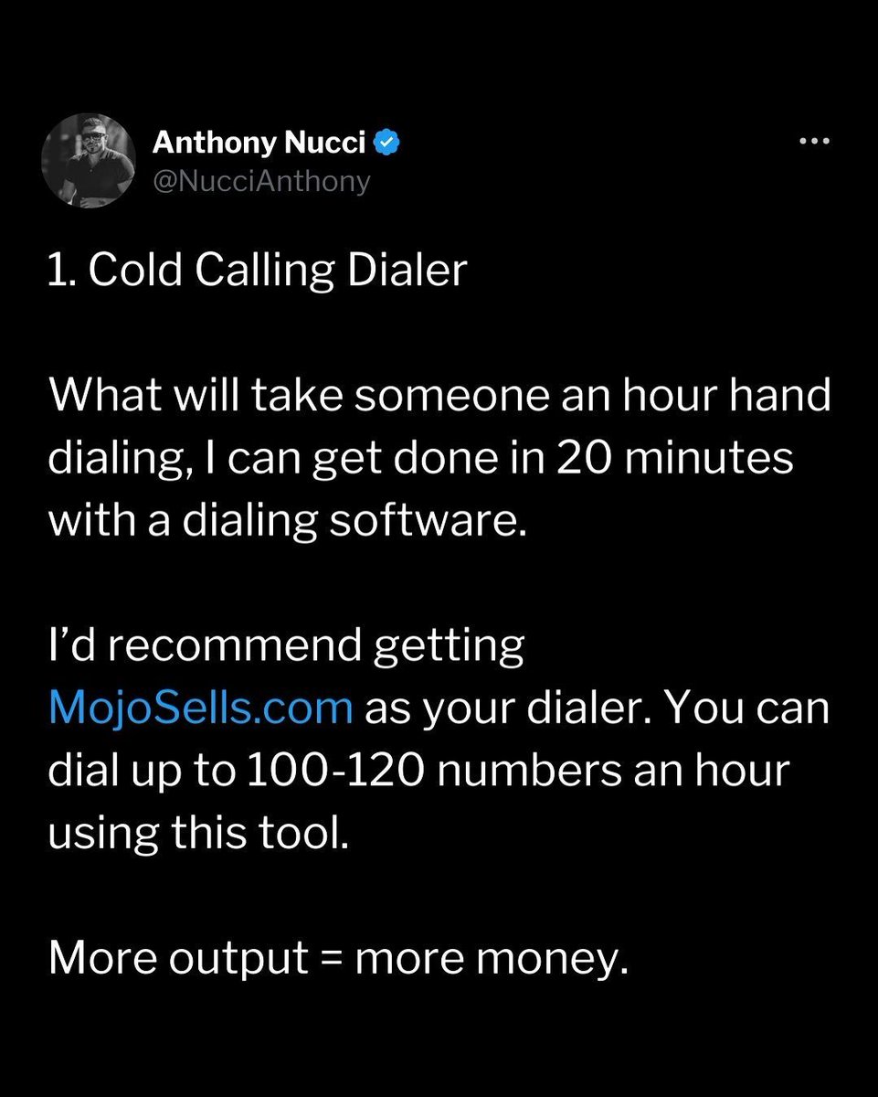 NucciAnthony's tweet photo. Use these tools 👆 

#NucciTraining #ColdCalling #RealEstateSales #SalesTraining #AgentSuccess #RealEstateCoaching #HighIncomeSkills #CloserMindset #Prospecting #ObjectionHandling #SalesCoaching https://t.co/HarsqVkakO