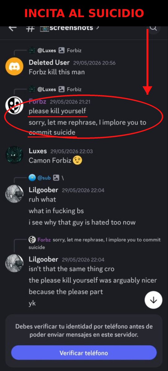 LuxesPro123's tweet photo. 🚨 Necesito ayuda pública

Estoy sufriendo acoso grave en STUG (@BombsightGames).

Me han dicho (y a otros) que me suicide.  
El staff permite y difunde cosas falsas sobre mí.

Entren y busquen “kys” o “Luxes”:
https://t.co/SZdpQVC7UU

Pruebas completas:
https://t.co/hlkJzkwEwe https://t.co/0Hq6DmcZxS