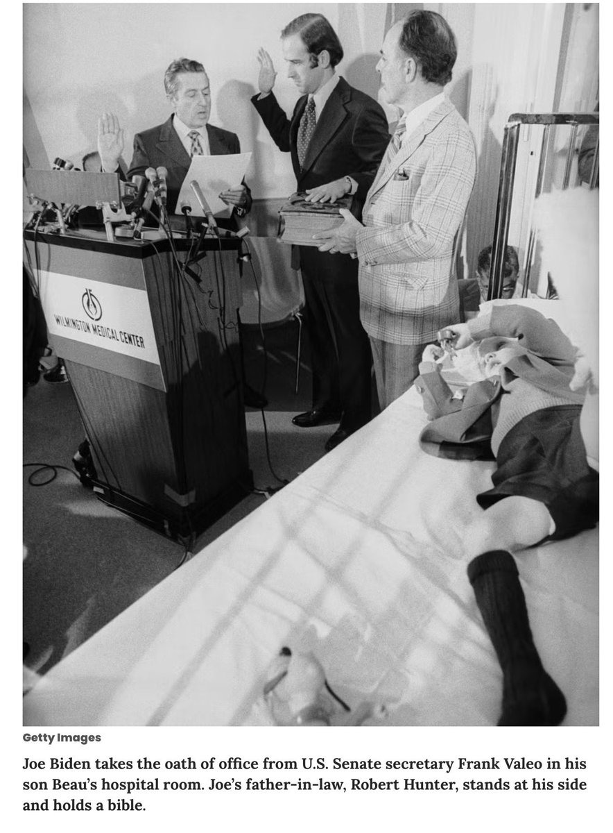 TeaPartyPDX's tweet photo. December 18, 1972. Neilia blasted through an intersection at 2:30pm with three kids in the car? It doesn’t make sense. Neilia and Amy died on scene.  Joe Biden had just won his campaign. 
Delaware PD had “modernized” in 1970 and in early 1972 they even had an intelligence unit fully capable of investigating the scene. The other driver (and his family) has maintained even recently that he was not drunk that day, and that that day has continued to haunt him as well.  He was travelling through the intersection when they made contact but he was not found liable for the accident as he had right of way. 
Were her brakes cut? Was she being chased?  
It wasn’t the week before Christmas. She was an intelligent and responsible woman with three children in the vehicle. Something just doesn’t add up.
Maybe it was just a perfect storm of triangulation - but I want to know if any forensics were done on the family car she was driving.
Joe Biden wasn’t going to take the Senate seat. His two boys were in the hospital. He was encouraged to join the Senate and he did end up swearing in at their bedside in the hospital. He was the youngest person ever sworn into the Senate. Neilia was his campaign lead. She was the “brains” of the operation Joe said. He loved her deeply. His baby Amy died. The two boys critically injured. He contemplated suicide but he couldn’t do that to the boys. 

His political trajectory has arguably been very interesting. I can’t help but wonder if he was given a message of “take the money and pass these bills or your boys are next”.   I wonder what psychiatrist he was connected to after these events - I am sure he was “set up” with someone. Was he given a dose of MK Ultra? Did he give in to the circumstances demoralized and just continue on?  Something happened to him- perhaps it was the complete shock and trauma following December 18,1972- but there can be other elements at play as well that could have come in after the fact, cozied up to him in his vulnerability and moulded him from there.

When Neilia was alive and they were a family, his priorities were in line with every middle class American- working class, his father was Irish Catholic, Neilia’s family was Presbyterian. 

Her vehicle was in a ditch 150 ft off the road. It was December in Delaware headed to Pennsylvania- icy conditions I bet and I just can’t see her blasting full speed ahead and not watching the road- unless she was being chased, had no brakes, and glanced over her shoulder to see who was chasing her. 

Maybe she was just checking on the kids… the world was sold this story that the other driver Curtis was drunk. Maybe Joe Biden was sold that story also in hypnotherapy at his psych…

I think there is enough to just take a look back and see if forensics were done on the family station wagon. The Deleware PD at that time had all the capacity to build a file. Whatever the cause, that day changed the course of Joe Biden’s life forever- and with it, America’s course also changed. 

What happened to Neilia Biden? 

@NancyMace @RepLuna @RepBrandonGill @timburchett @HawleyMO @DNIPulte @DNIGabbard