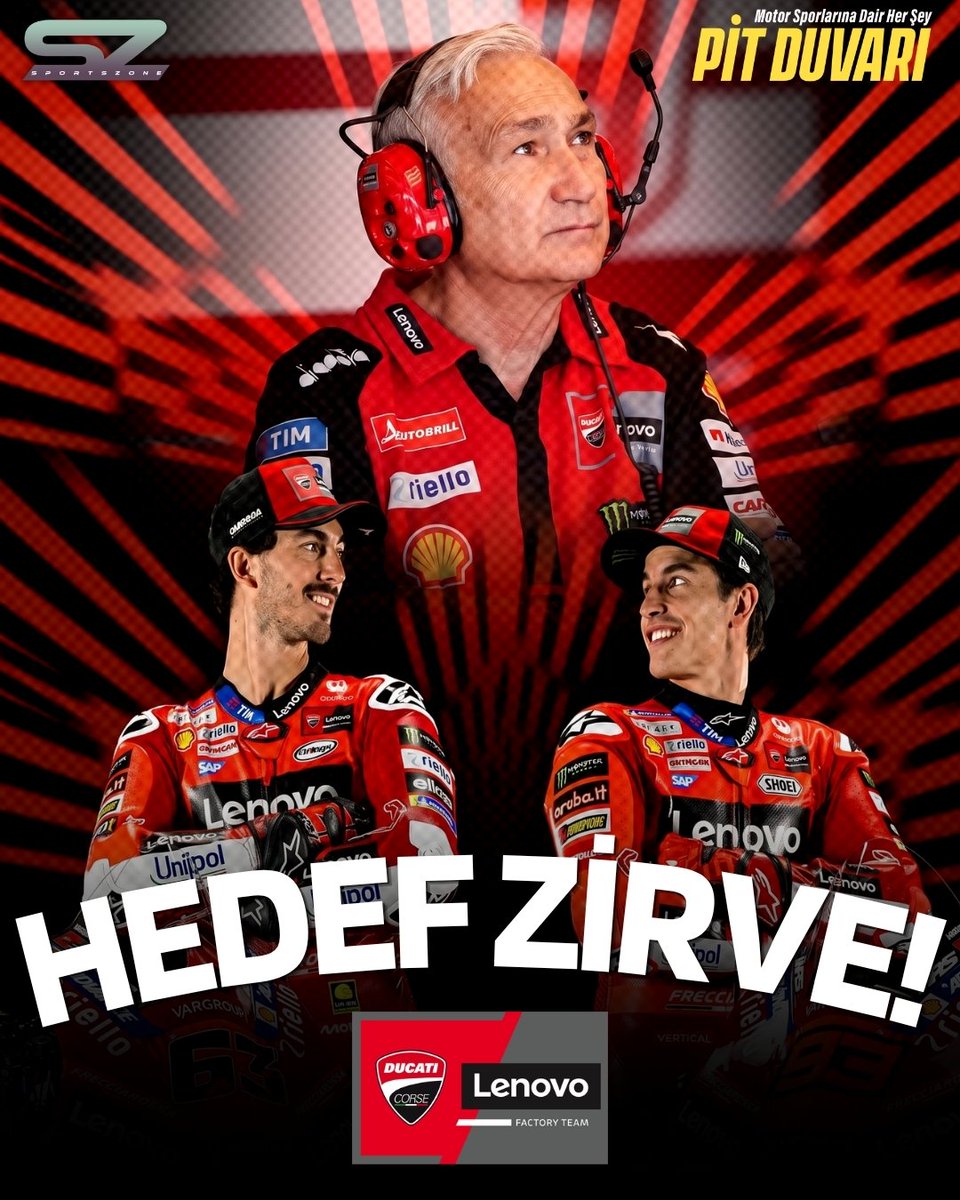 SportsZoneTeam's tweet photo. Ducati, Aprilia'nın rekabetine karşı GP26 güncellemelerini bekliyor! Bagnaia'nın podyumları ve Marquez'in lider Martin'le farkı 18 puana indirmesiyle umutlar tam. Tardozzi'ye göre şampiyonluğun anahtarı Gigi Dall'Igna ve teknik ekibe duyulan sarsılmaz güven. 🏍️💨
#ducati #motogp https://t.co/1TuppEFiph