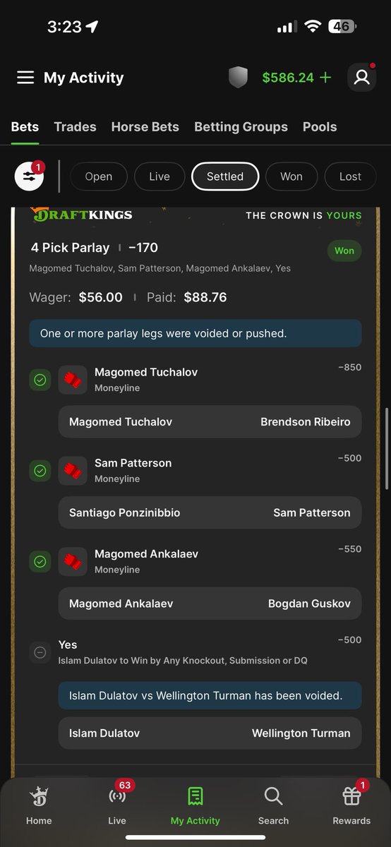 KySlider's tweet photo. Let’s go! +$319 on #UFC #UFCAbuDhabu

Could have been more had Dulatov fought and won but it’s ight. 

A pretty easy betting card so I won’t toot my own horn but proud that these were all personals. (Shout out my boy from home for being my book)

Get right before you get left! https://t.co/vJ9tlsDQok
