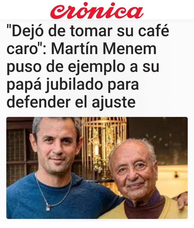 CarlosV66891390's tweet photo. El hijo de puta de Martin Menem se burla de nuestros viejos que están pasándola muy mal ..... https://t.co/M63TvMynWe
