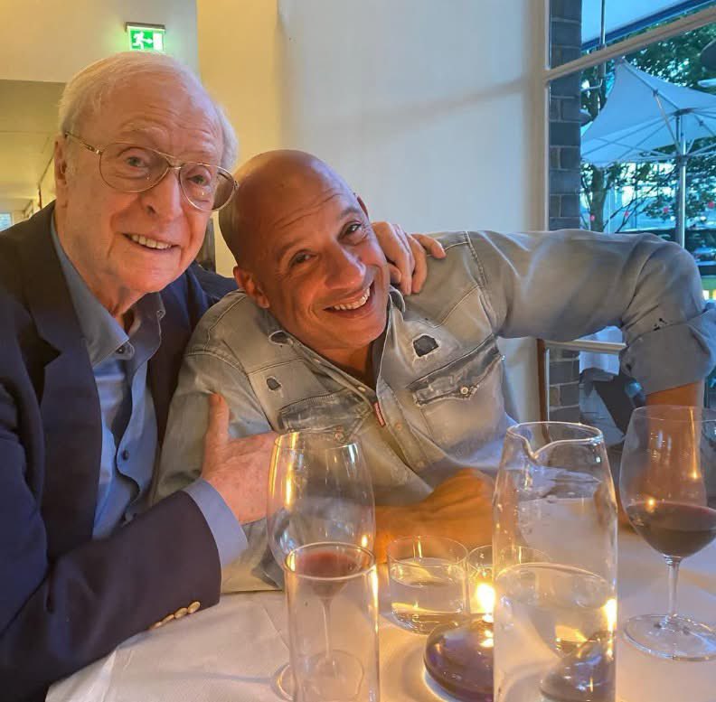 freakoutsideofx's tweet photo. 93-year-old Sir Michael Caine with his close friend, Vin Diesel, who turned 59 ❤️ https://t.co/7amsRbjrav