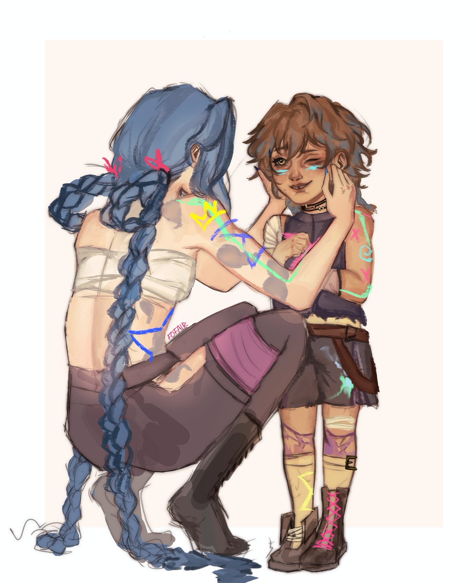 FFofair's tweet photo. prepping her for war (she's strictly on paint duty)
#jinx #arcane https://t.co/pGCJdHGcj3