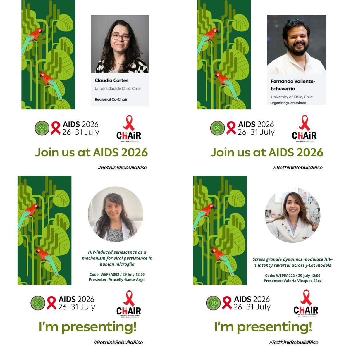 CHAIR_VIH's tweet photo. Faltan muy pocos días para #AIDS2026 @iasociety en Río de Janeiro, y estamos felices de compartir que estaremos representando a @CHAIR_VIH @MedicinaUChile @uchile en este increíble encuentro global

¡Nos vemos en Río! 🇧🇷 #RethinkRebuildRise

#AIDS2026 #HIVCure #CHAIR #LACCura https://t.co/3eVw8GfsXF