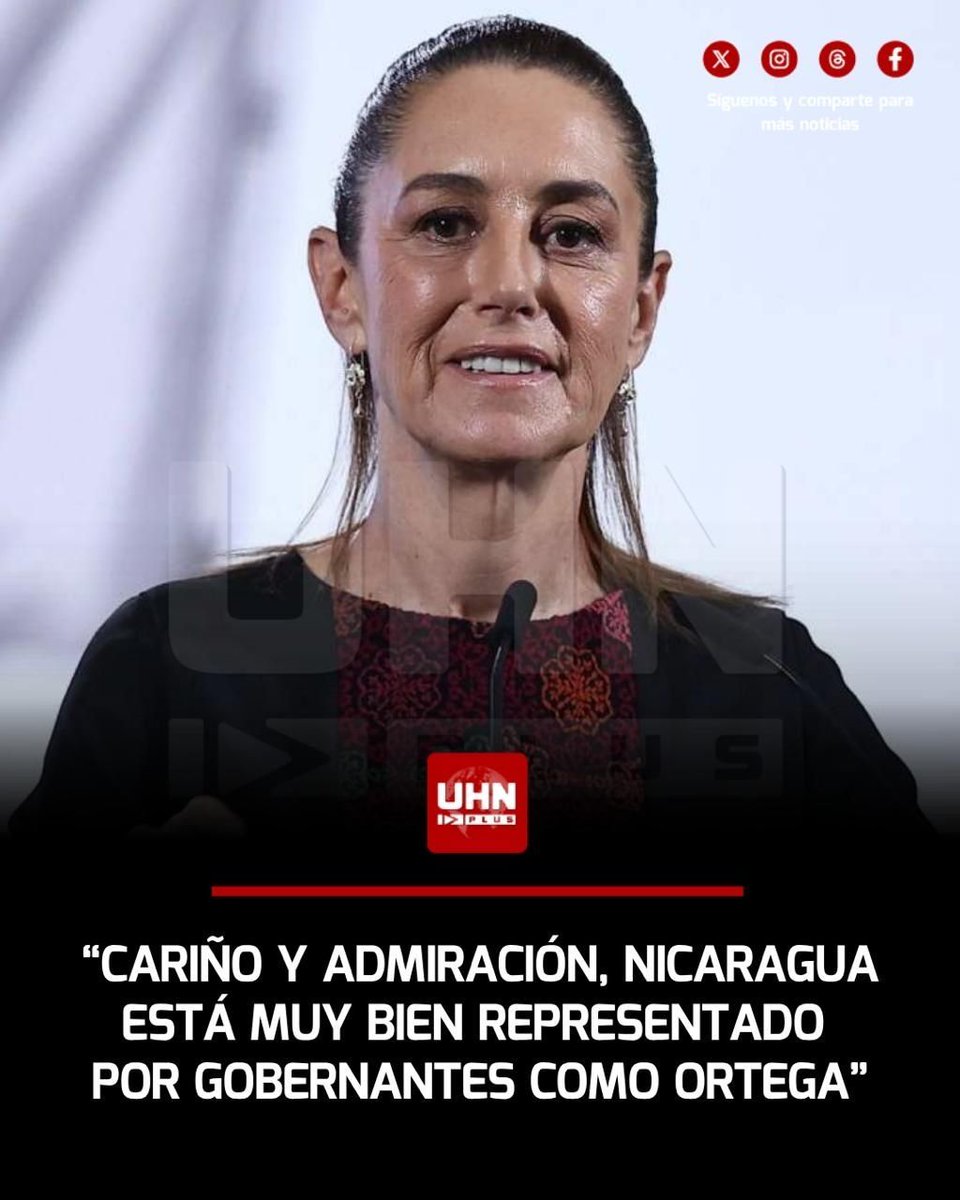 UHN_Plus's tweet photo. 🇲🇽🇳🇮‼️ | Hace solo unos días, Guillermo Zamora Villa, el embajador mexicano en Nicaragua, emitió un comunicado por el 47 aniversario del triunfo de la Revolución Popular Sandinista: “Expreso cariño y admiración por el hermano gobierno de Nicaragua, que está muy bien representado por sus gobernantes, Daniel Ortega y Rosario Murillo”. Tras ello, Nicaragua oficializó que no habrá elecciones y Claudia Sheinbaum no emitió opinión alguna, por lo que empieza a ser señalada como aliada del régimen.