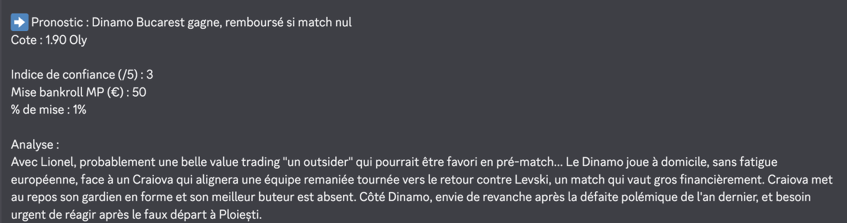 Mediapronos's tweet photo. Le pouvoir de l'info avec @LionelRouquet et Fab10 !

Outsider qui termine favori et l'emporte 5-1 :)

#TeamParieur #TeamMediaPronos https://t.co/ZyHKb92kJ0