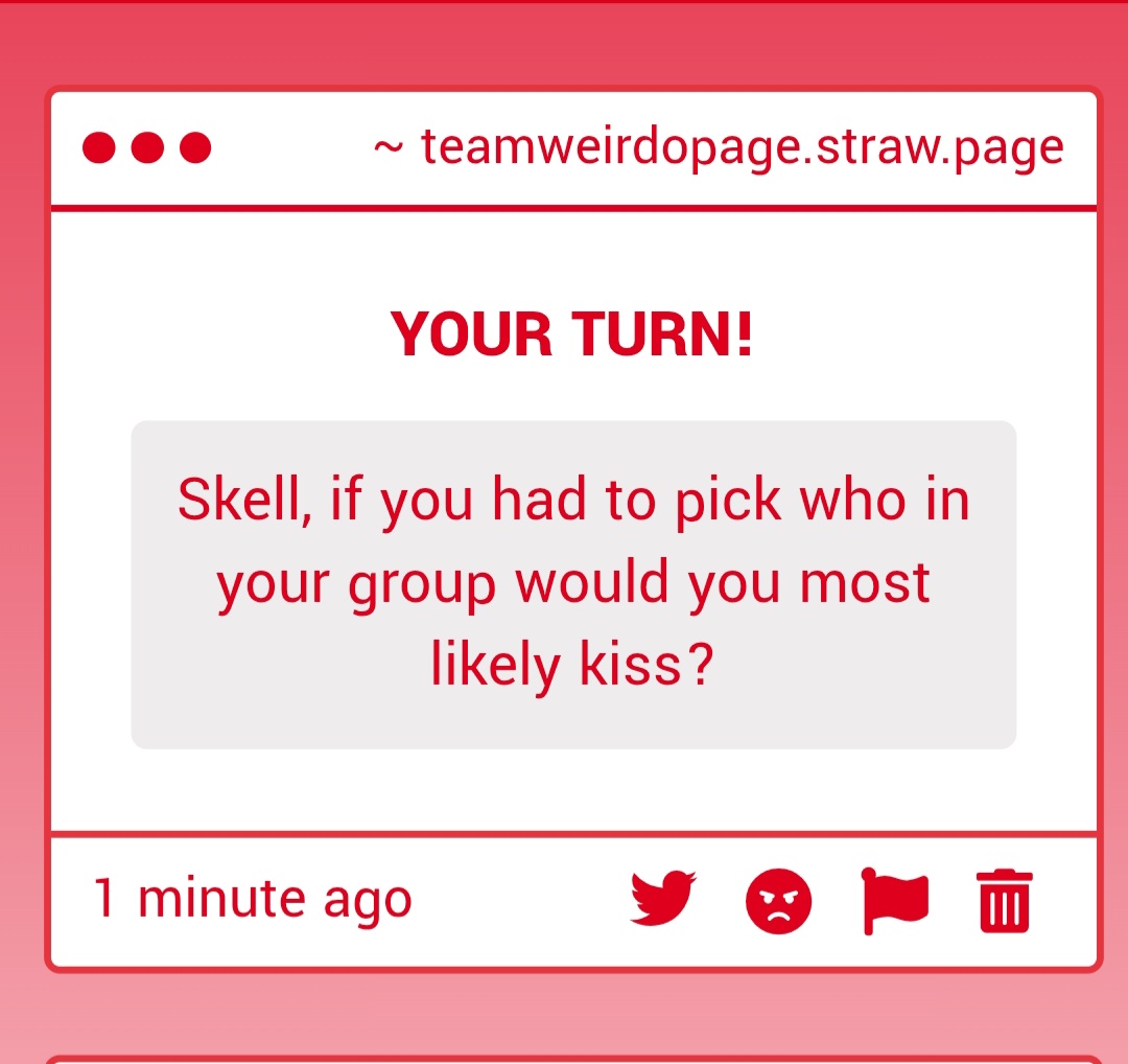 TeamWeirdoFpe's tweet photo. [🦇] "...Tch... Can we STOP with the oddly romantic questions? It's getting on my nerves..."

"If you want a answer, I GUESS it would be fucking Ruby... Riley is Riley and Robby is AroAce..."

"...Meanwhile she is actually there for me and listens to my stupid problems..." https://t.co/6JroXw0xn5