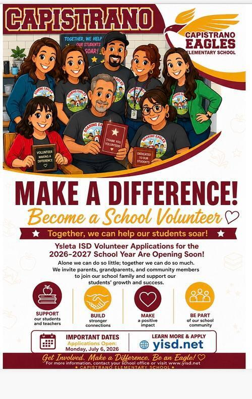CapistranoES's tweet photo. Become a Parent Volunteer at Capistrano! 
Apply online at https://t.co/RgiVucd2C4 https://t.co/W0R6PebGhd