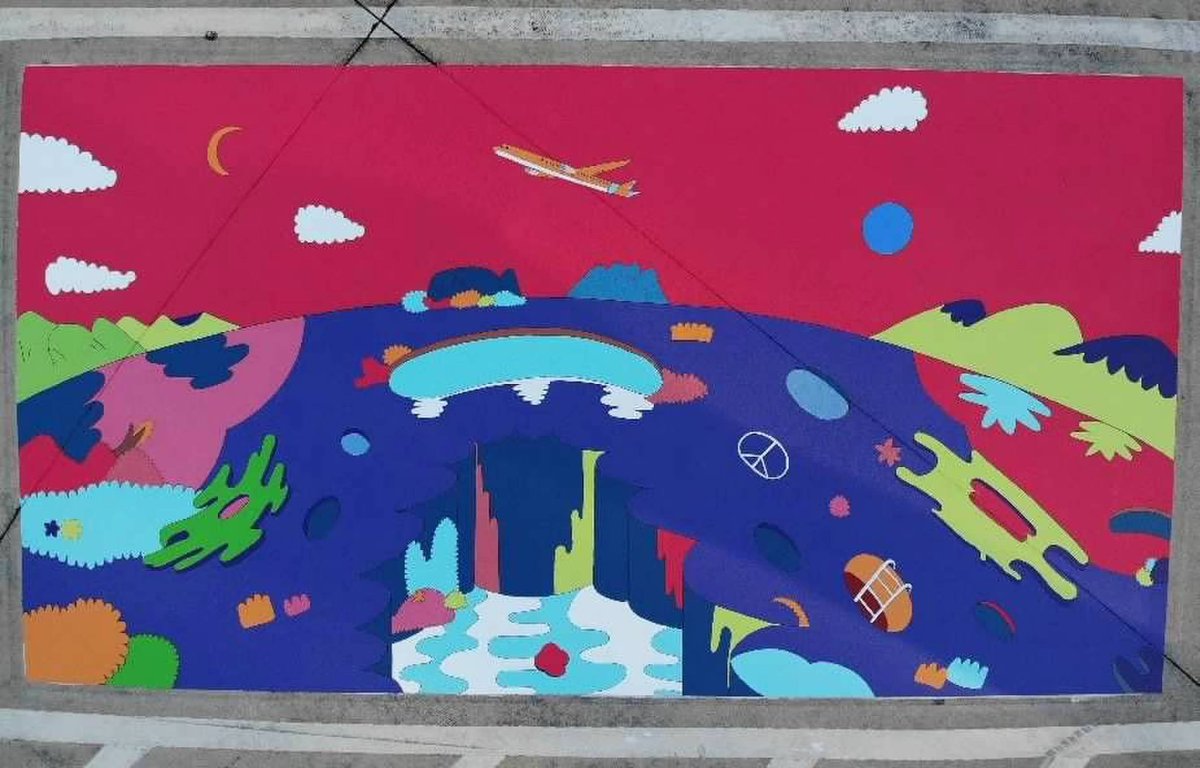 BTSArmyMom3's tweet photo. Seeing newly painted senior parking spaces reminded me how we spent the pandemic summer of 2020. We helped our daughter paint for 2 weeks. #HopeWorld https://t.co/4P1wNTUIuf