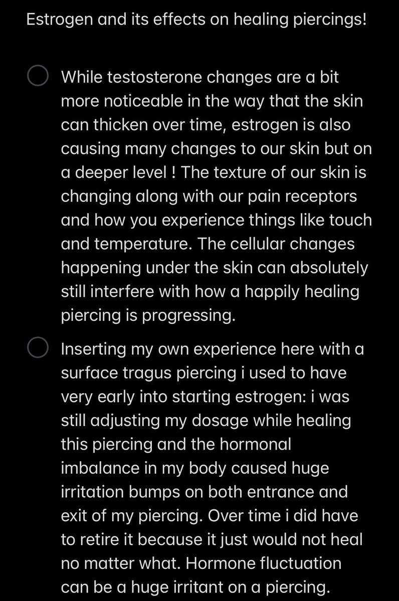 pvncture_ritual's tweet photo. Hrt and body piercings, estrogen edition 🖤 https://t.co/E1lJTwP1Qz