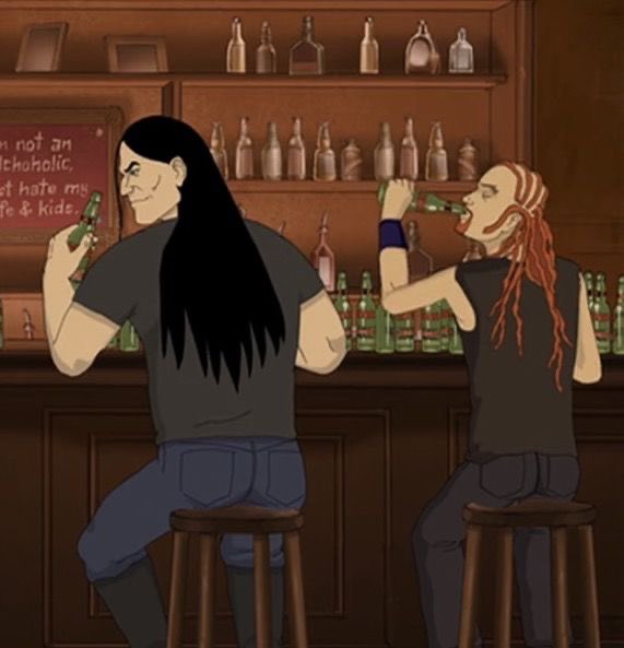 DethBase's tweet photo. 🚨Dethklok Fans express concern after Nathan Explosion and Pickles The Drummer were spotted with twenty 4-packs of Tequila ‘Rita buzzballz. https://t.co/a5eO5dP0nN