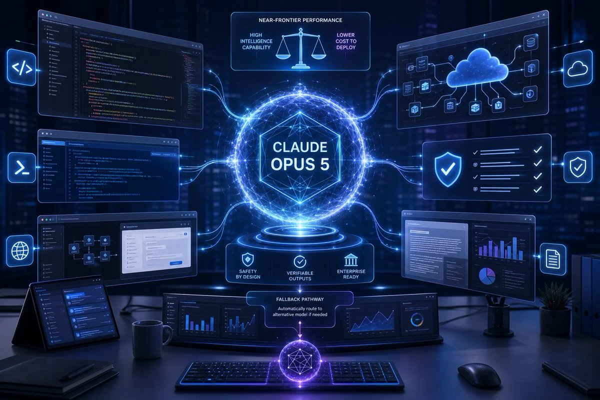 windowsforum's tweet photo. 🤖 Claude Opus 5 brings near-Fable 5 performance at roughly half the token price. Stronger coding, cheaper agents—and enough Greek mythology to make model selection feel like homework.
https://t.co/LenXWMN32l
#AiModels #EnterpriseAi #AgenticCoding #ClaudeOpus5 https://t.co/P9vMQqVVBX