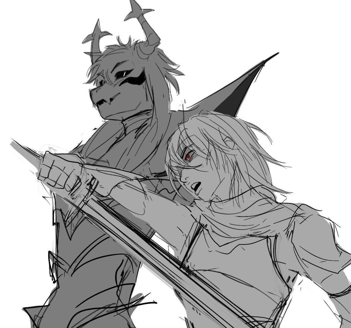 SeaTea_koi's tweet photo. Asriel and Kris https://t.co/9Np41m76jM